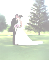 Kissing wedding picture